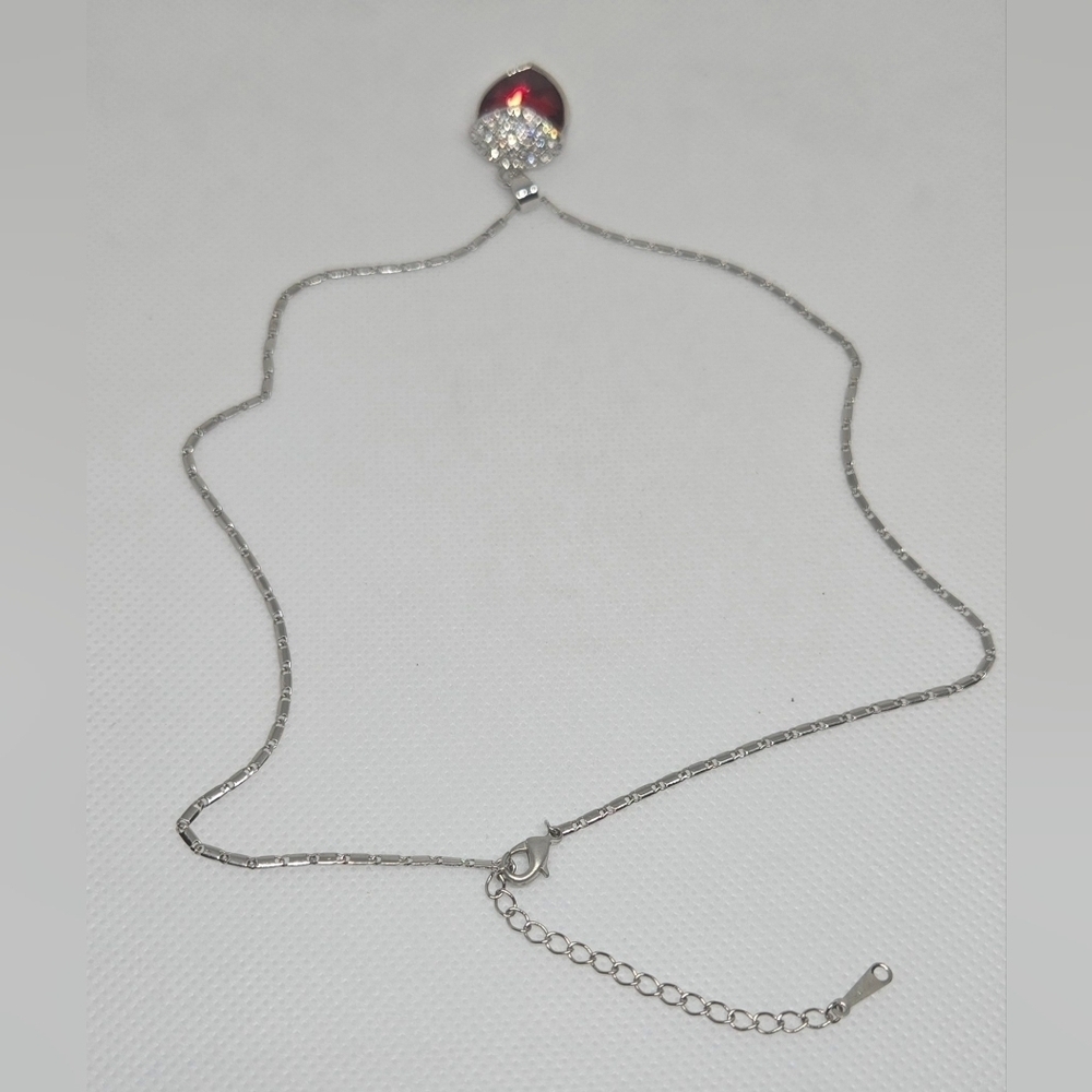 18KGP Red Heart Crystal Necklace & Earring Set – Swarovski Elements - Picture 7 of 9